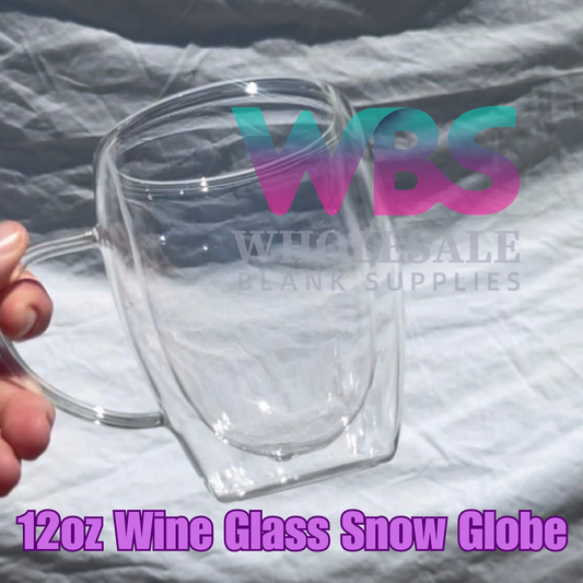 12oz Wine Glass Snowglobe Blank