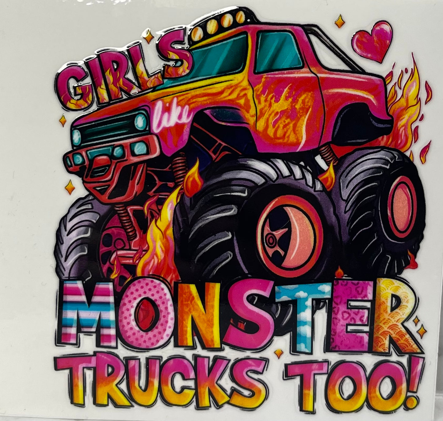 UV DTF Decal - Girls Monster Trucks #D52