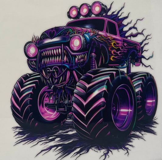 UV DTF Decal - Monster Truck Purple #D76