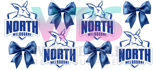 16oz UV DTF Libbey Wrap AFL north Melbourne bows  #A374