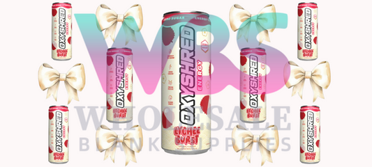 16oz UV DTF Libbey Wrap – OXYSHRED Ultra Energy White Bow Lychee Burst #96