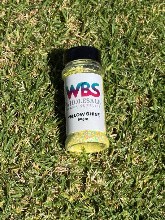 YELLOW SHINE | Chunky Matte Glitter Bottle – 50gm 🌼