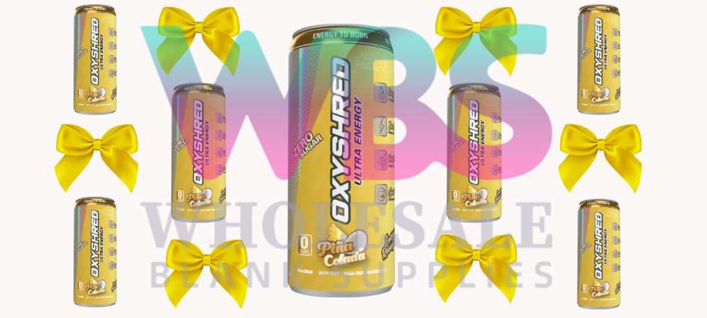 16oz UV DTF Libbey Wrap – OXYSHRED Ultra Energy Yellow Bow Pina Colada #80