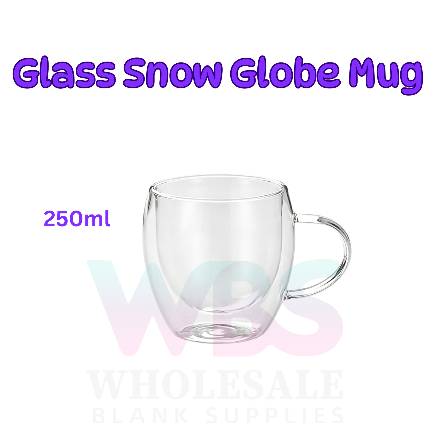 Glass Snowglobe Mug Blank | Hot & Cold