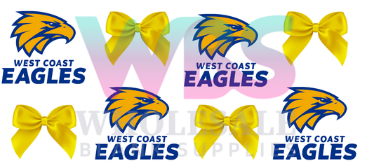 16oz UV DTF Libbey Wrap AFL west coast eagles bows #a405