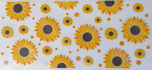 16oz UV DTF Libbey Wrap holographic sunflowers #157