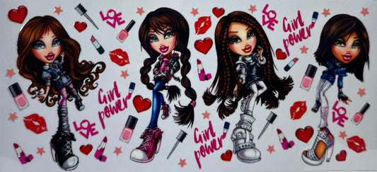 16oz UV DTF Libbey Wrap Bratz dolls girl power #a196