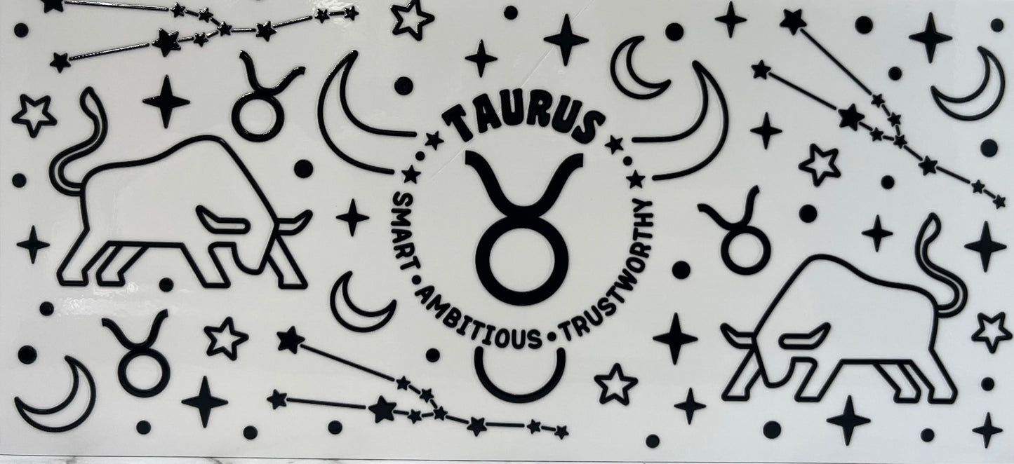 16oz UV DTF Libbey Wrap Star Sign Taurus #415