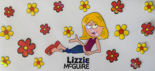 16oz UV DTF Libbey Wrap holographic Lizzie McGuire flowers #514