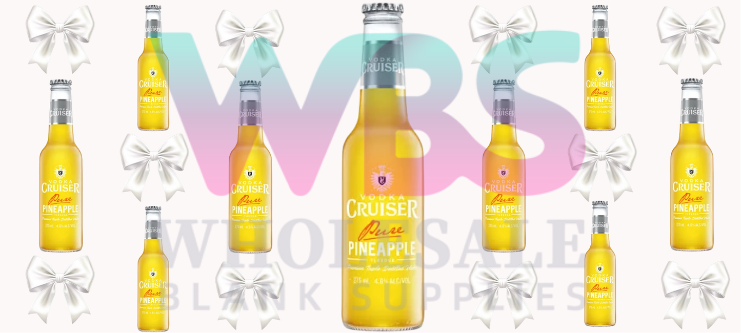 16oz UV DTF Libbey Wrap Vodka Cruiser Pineapple bows #A263