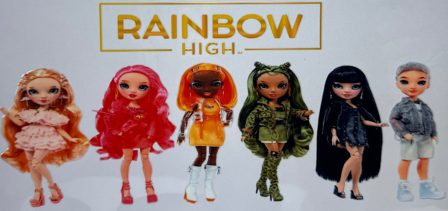 16oz UV DTF Libbey Wrap rainbow high dolls #a170