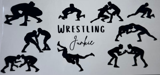 16oz UV DTF Libbey Wrap wrestling junkie #A409