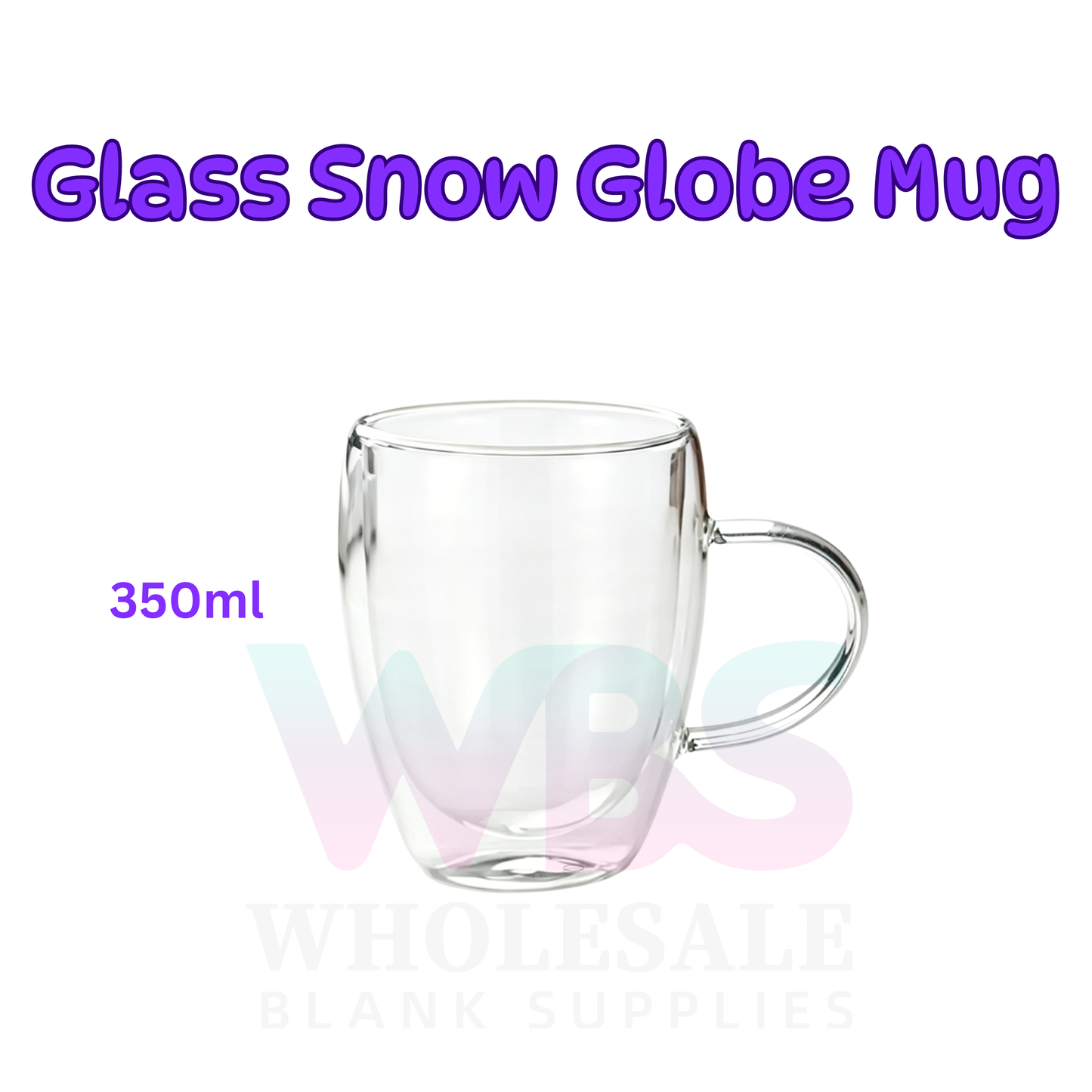 Glass Snowglobe Mug Blank | Hot & Cold