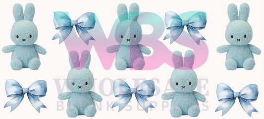 16oz UV DTF Libbey Wrap Bows Miffy Blue #A369