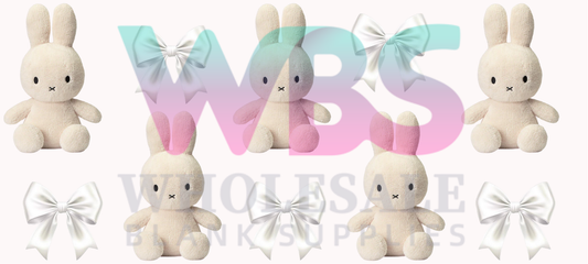 16oz UV DTF Libbey Wrap Bows Miffy White Cream #A370
