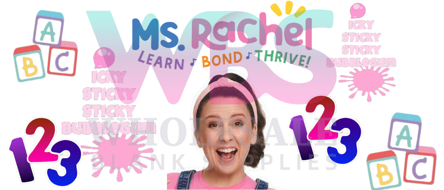 16oz UV DTF Libbey Wrap – Kids Ms Rachel #221