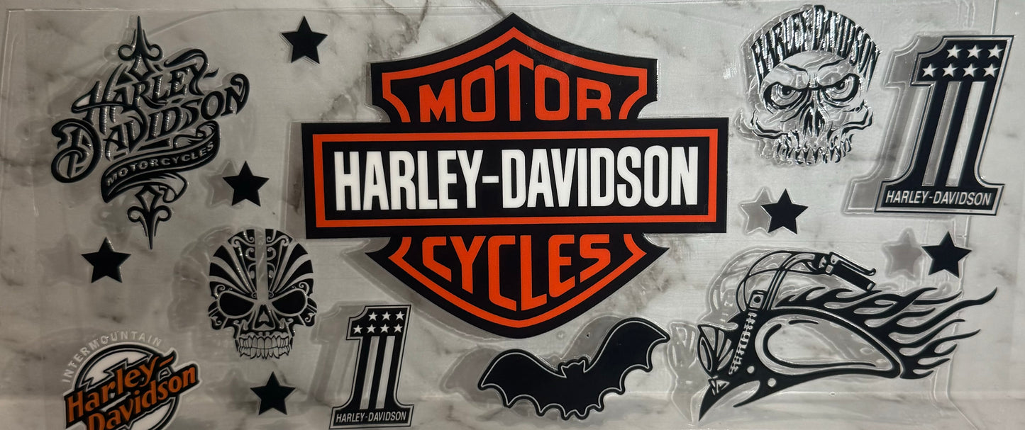 16oz UV DTF Libbey Wrap Harley Davidson cycles motorbike #112