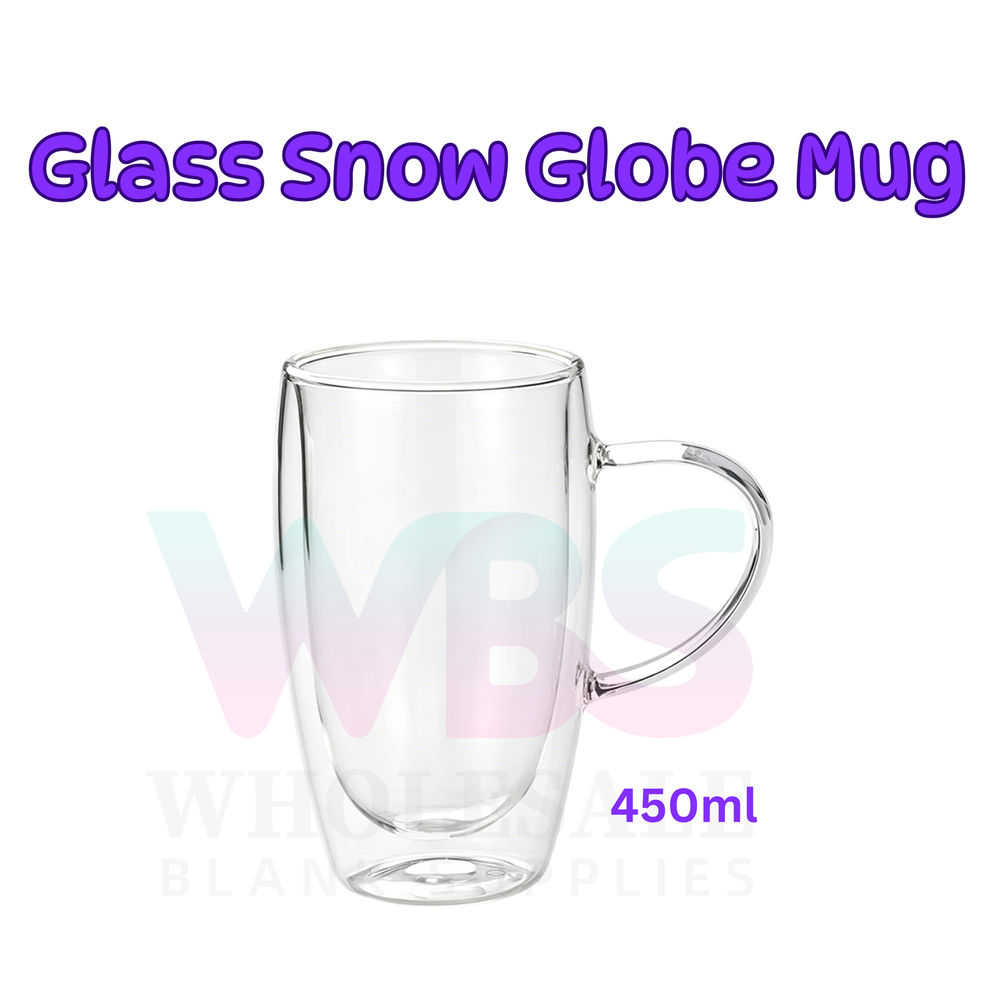 Glass Snowglobe Mug Blank | Hot & Cold