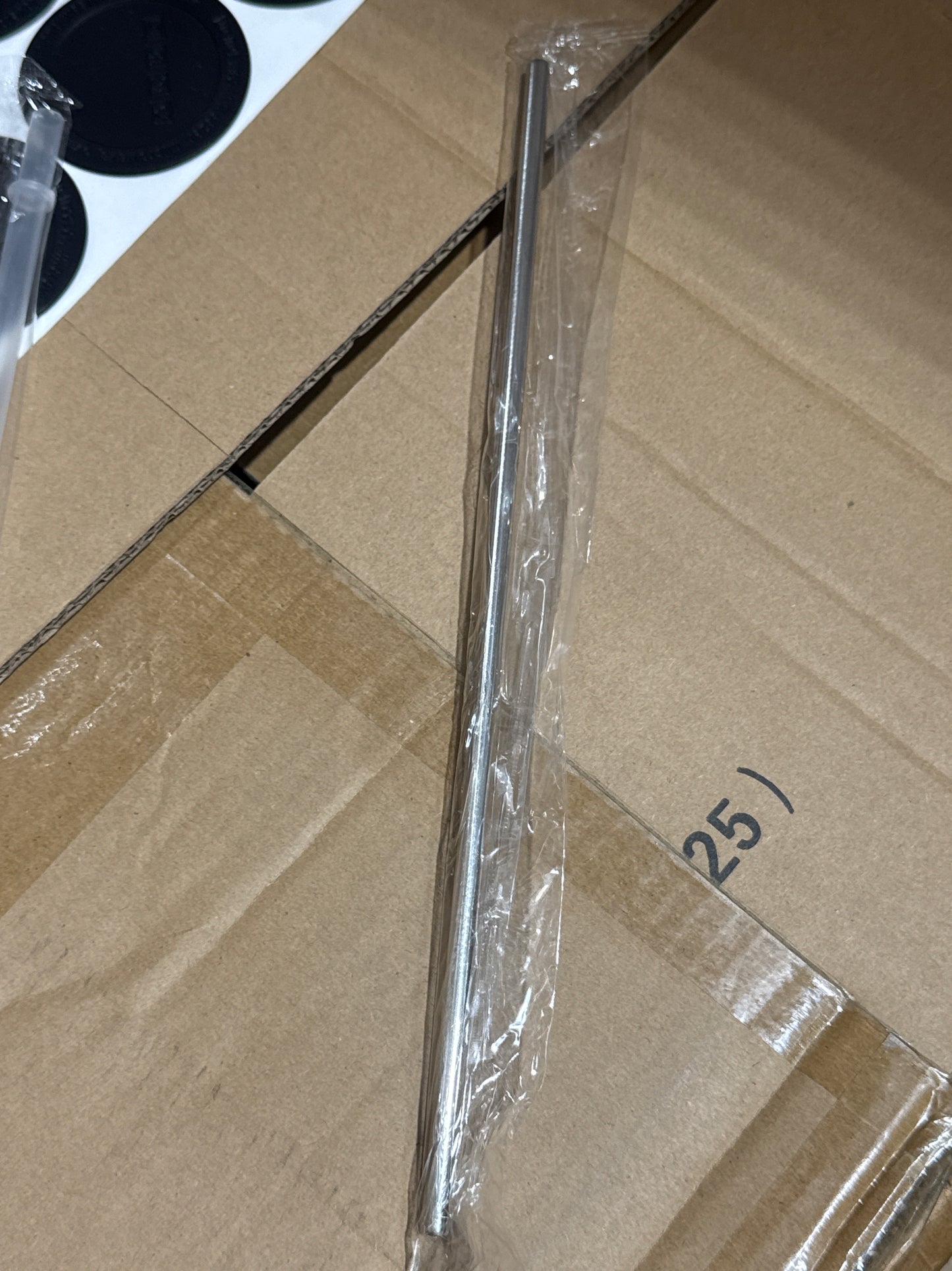 1x Straw | straw cleaner | metal straw Black Rubber Base  in plastic 20oz