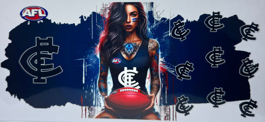 16oz UV DTF Libbey Wrap AFL Carlton FC #715
