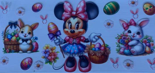 16oz UV DTF Libbey Wrap Easter Minnie Mouse #64