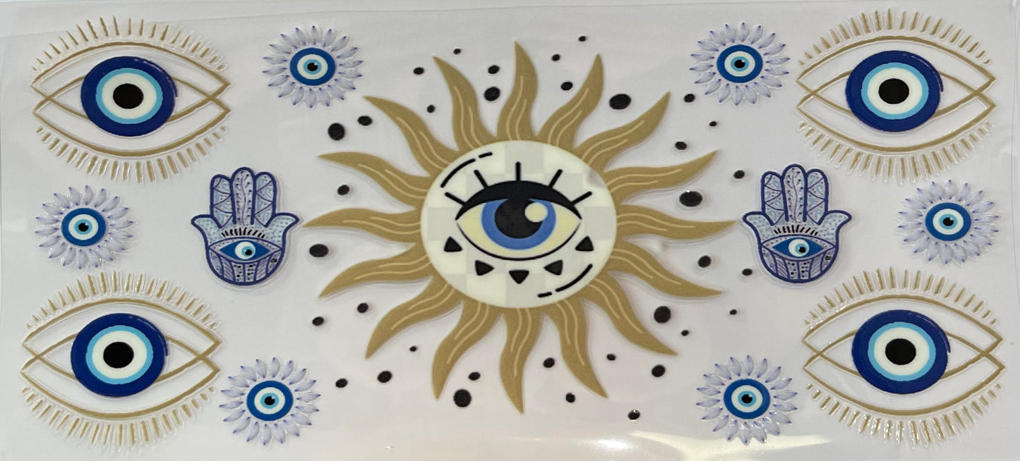 16oz UV DTF Libbey Wrap Evil Eye  sun #962