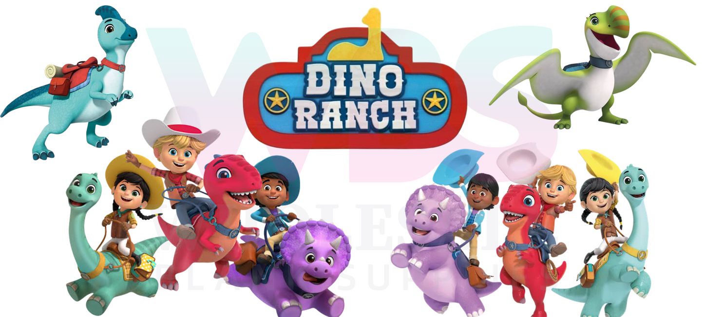 16oz UV DTF Libbey Wrap – Dino Ranch Kids #49