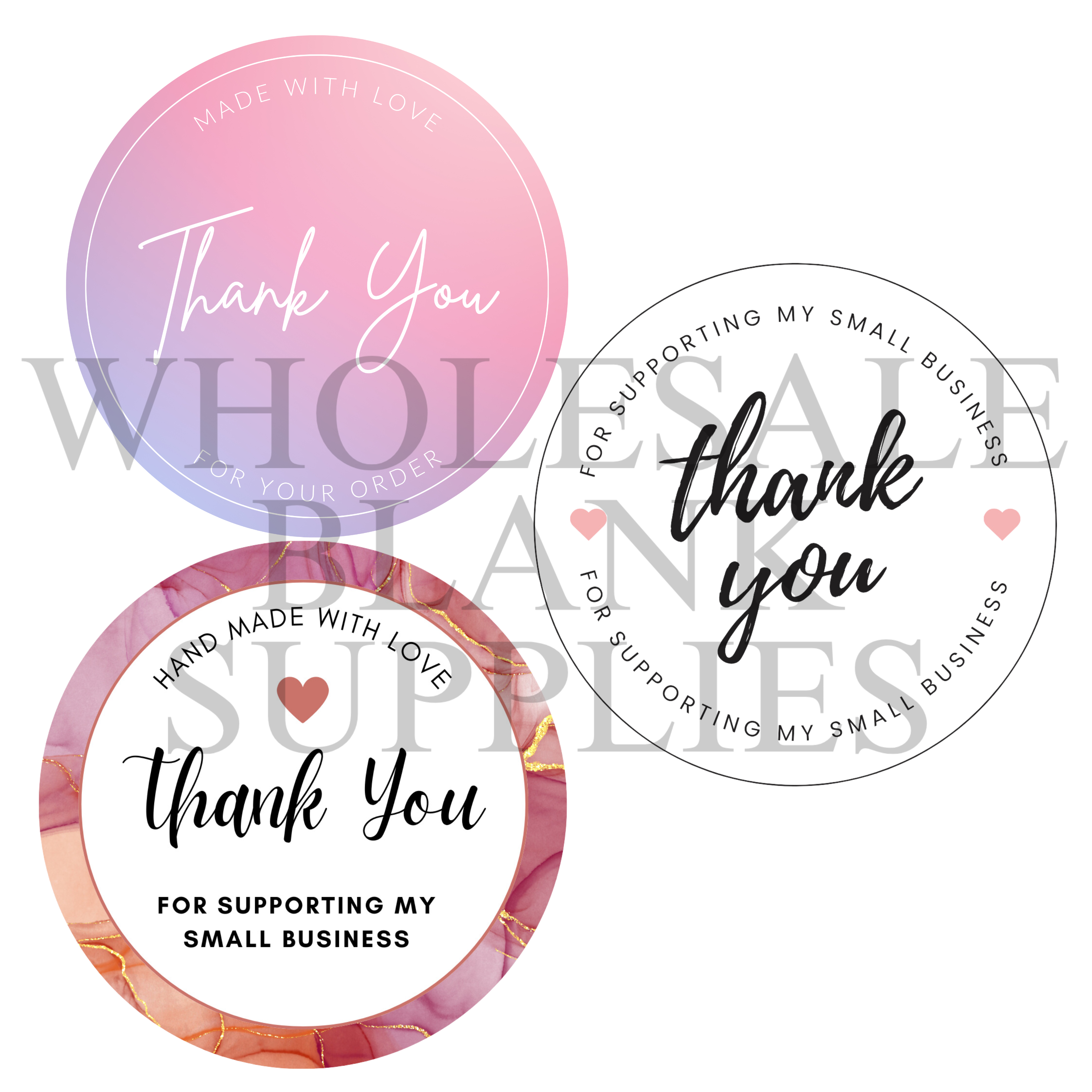 Less 5 Stickers Round 5.5cm Round Business Stickers – Wholesale Blank Supplies