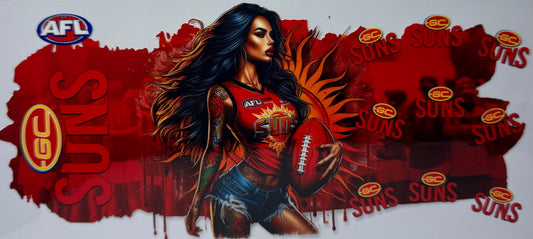 16oz UV DTF Libbey Wrap AFL Gold Coast suns #601