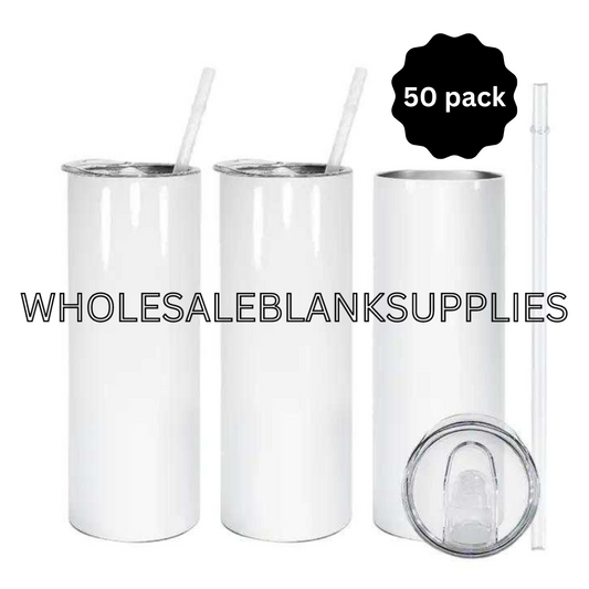 BULK BUY 50 x ✨ 20oz Sublimation Skinny Tumbler – Straight ✨