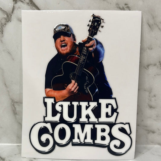 UV DTF Decal Luke Combs  guitar #D39