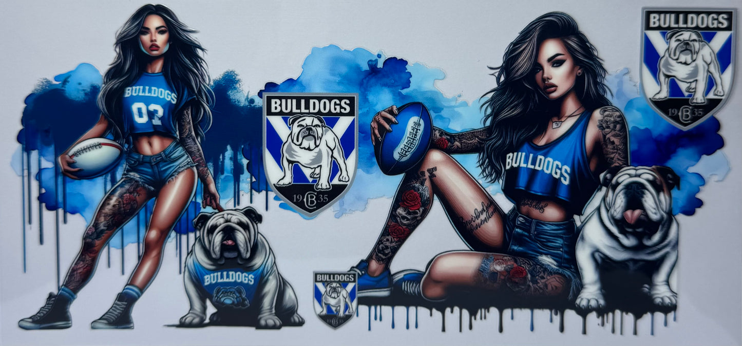 16oz UV DTF Libbey Wrap NRL bulldogs version 1 #602