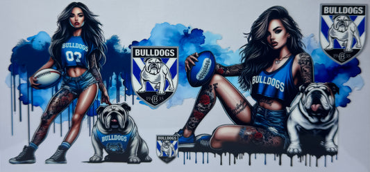 16oz UV DTF Libbey Wrap NRL bulldogs version 1 #602