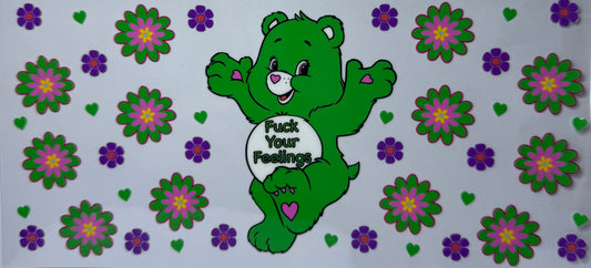 16oz UV DTF Libbey Wrap Care Bear fuck your feelings #537