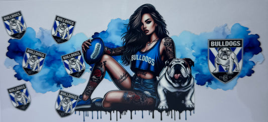 16oz UV DTF Libbey Wrap NRL bulldogs version 3 #719