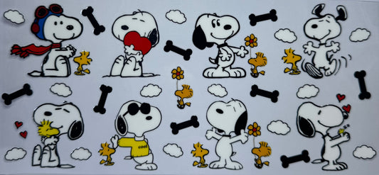 16oz UV DTF Libbey Wrap Snoopy dog #a183