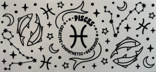 16oz UV DTF Libbey Wrap Star Sign Pisces #419