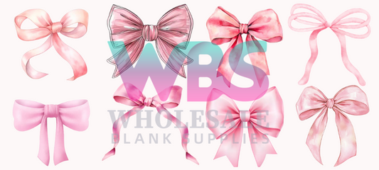 16oz UV DTF Libbey Wrap – Kids CUTESY Cuties Pink Bows #848