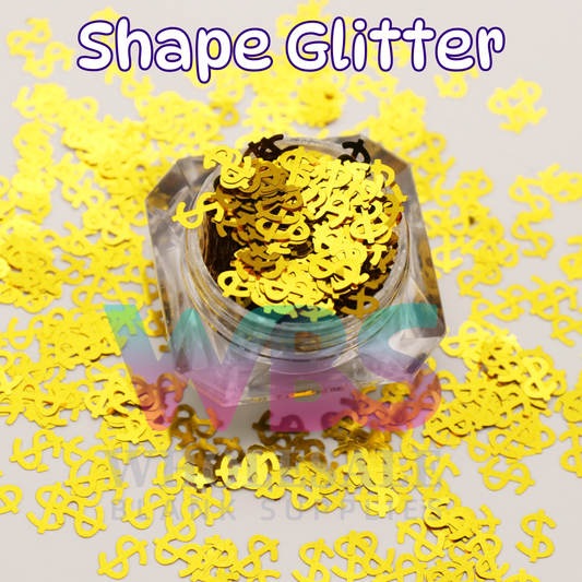 Shapes Glitter | Gold $$ Dollar Sign Holographic