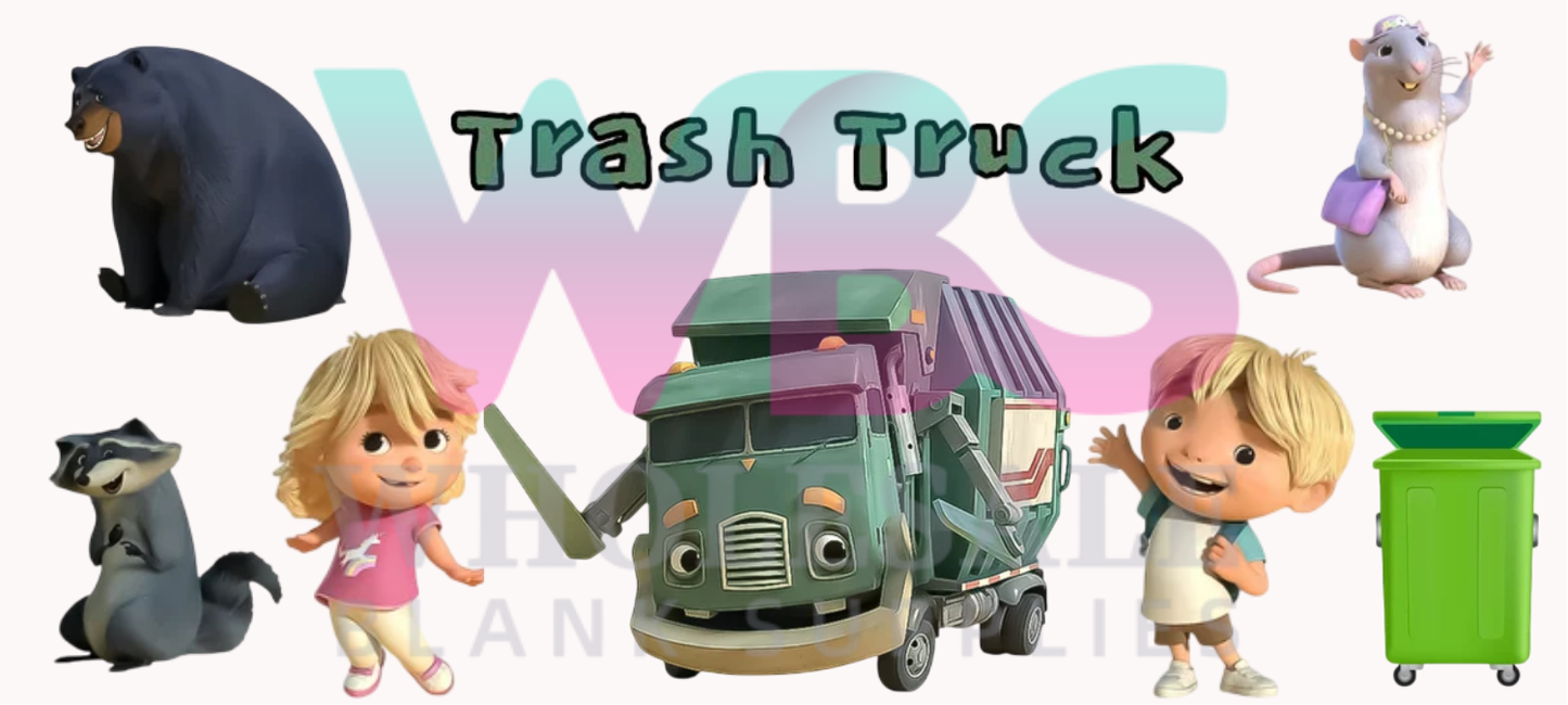 16oz UV DTF Libbey Wrap Trash Truck #A394