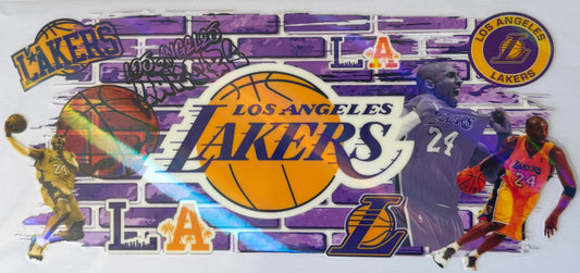 16oz UV DTF Libbey Wrap holographic purple lakers basketball #137