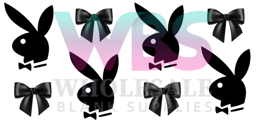 16oz UV DTF Libbey Wrap Play Boy Black Bow #A385