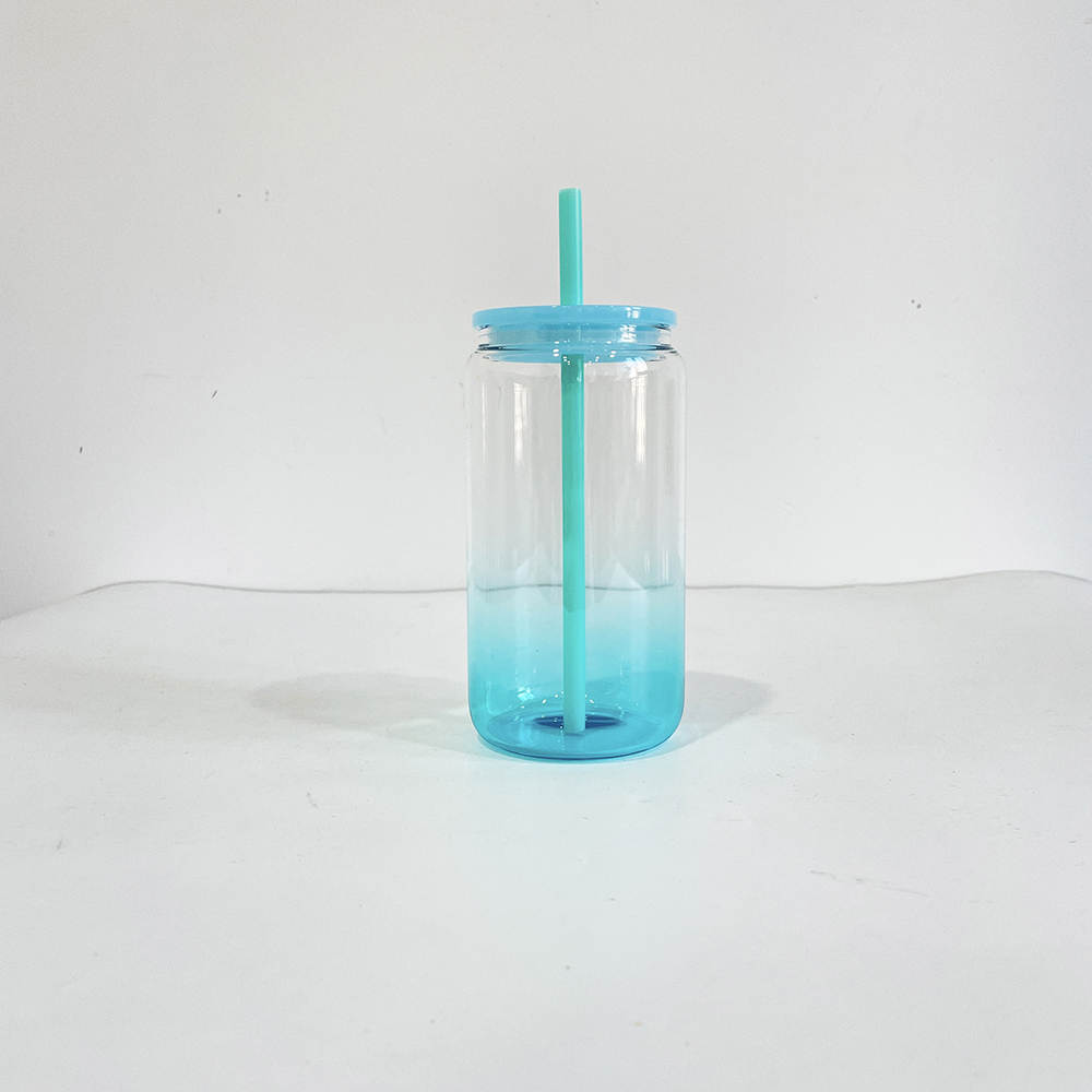BULK BUYS | 6/12 pack | 16oz Ombre Glass Libbey | Colour Lid | Colour Straw