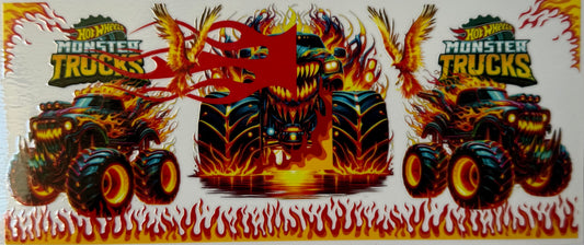 16oz UV DTF Libbey Wrap Hot Wheels Trucks #W207