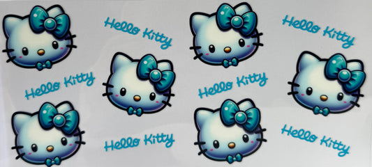 16oz UV DTF Libbey Wrap Hello Kitty Blue #a143