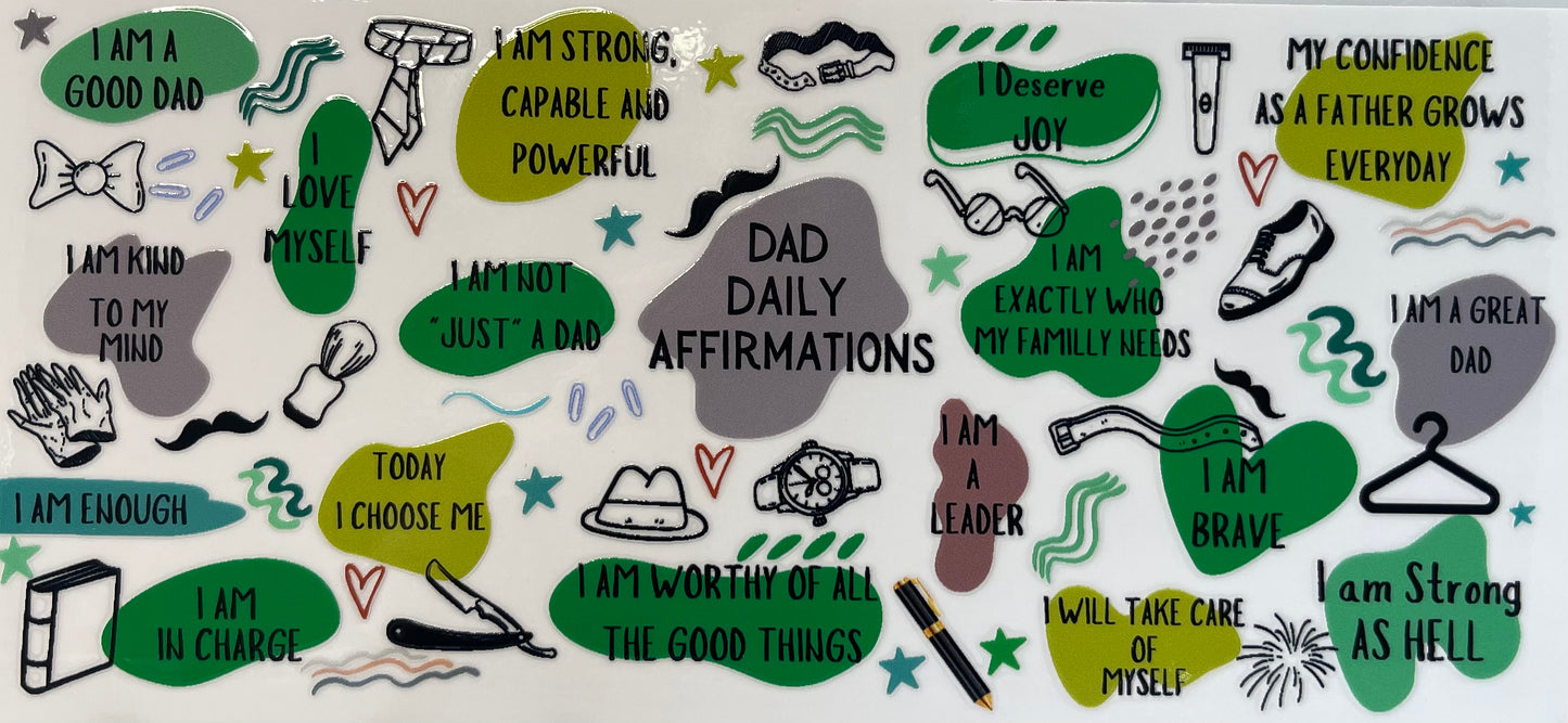 16oz UV DTF Libbey Wrap Dad daily affirmations #517