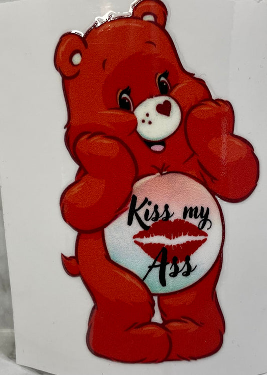 UV DTF Decal - Swear Bear kiss my ass #D54