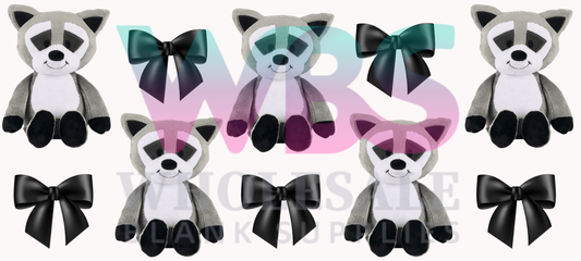 16oz UV DTF Libbey Wrap Bandit The Raccoon riff raff racoon bows #a391