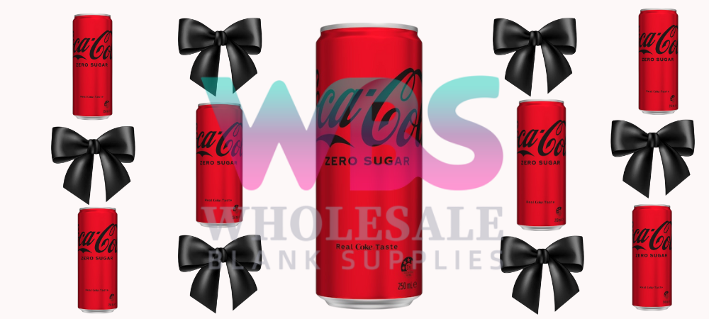 16oz UV DTF Libbey Wrap –  Coke ZERO Coca Cola Can black Bow #189