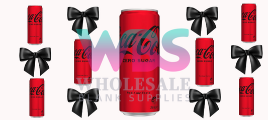 16oz UV DTF Libbey Wrap –  Coke ZERO Coca Cola Can black Bow #189